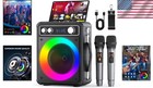 All-in-one Karaoke System With Wireless Microphones   Led Lights For Parties