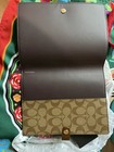 Coach Signature Canvas Organizer Day Planner Cover Snap Closure Brown beige