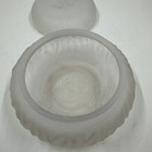 Vintage Frosted Glass Powder Jar With Floral Lid Vanity Dresser Jar