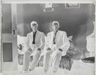 Antique Glass Plate Photo Negative - 2 Gentlemen In Suits - Sitting Side By Side