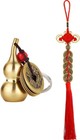 2 Pieces Chinese Coins Feng Shui And Brass Wu Lou Health Amulet Gourd Keychai   