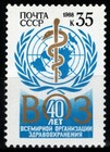 Russia 1988 World Health Org   who  40th Anniv  Sc 5633 Pair Stamps One Cto Mnh