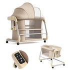 Electric Rocking Bassinet Bedside Baby Crib Lullabies Height Adjustment 5 Speeds