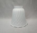Vintage Frosted Glass Light Lamp Shade Fixture Quilted Bell 2 1 4  Fitter