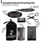 Beard Kit For Men  Beard Grooming Kit Boar Bristle Brush  Comb  Razor  Bag