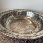 Antique Ottoman Empire With Tughra Of Sultan Hammered Metal Bowl