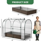 Naizea Galvanized Raised Garden Bed W  Pvc Cover Planter Bottomless Box W window