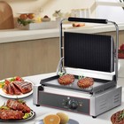 Commercial Sandwich Press Grill Griddle Panini Maker Smooth Flat Surface Steak