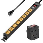 Crst 6-12 Outlet Heavy Duty 2100j Surge Protector Metal Power Strip 6ft Cord 15a
