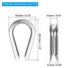 24pcs 4mm 3 16inch Wire Rope Thimble Cable Thimbles 304 Stainless Steel For Boat
