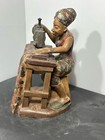 Handcrafted Wooden Colon From Ghana  40x23x20 Cm  Sewing Lady