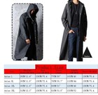 Men Black Waterproof Long Raincoat Rain Coat Hooded Trench Jacket Outdoor Hiking