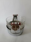 Vintage Chrome Glass Red Bakelite Ice Bucket Pail 4 75 t  7 w