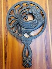 Vintage Cast Iron Trivets   2  Rooster And Cherub Designs Functional Decorative