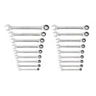 Gearwrench Ratcheting Combination Wrench Set  18- Pc   Sae And Metric  86698 New