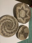 3 Woven Seagrass Wall Decor Basket Wicker Art Home Boho Farmhouse Hanging Plate