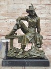 Hand Made Western Cowboy Bronze Statue Sculpture Kamiko Figurine Art Home Decor