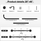 Black Curtain Rod  Modern Adjustable 5 8 Inch Wrap Around Window Rod