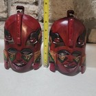 Kenya African Tribal Mask Set Of 2 Masai-artisan Carved- New 7     5