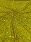Yellow Iridescent Stretch Velvet Fabric Sparkly Spandex Costumes Dancewear