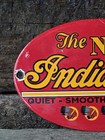 Vintage The New Indian Motorcycle Porcelain Dealership Sign 8 5  X 5 5 