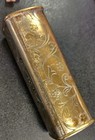 1930s Gold Motif Lipstick Holder Stash Box Vintage Rare Beautiful 