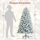 6ft Premium Snow Flocked Hinged Artificial Christmas Tree Unlit W  Metal Stand