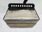 Vtg Hohner Vienna 1140 Pokerwork Diatonic Button Accordion 1 Row 4 Bass Key C