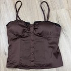 Thirty Thirty L a  Satin Camisole Top In Chocolate Brown  Nwt  Size Medium