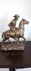 Bronze Statue Of A Cowboy On Horse Signed By S  Djalazoy 1969 17x12x6
