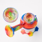 2pack 4 3  Mini Silicone Glass Bong Smoking Tobacco Water Pipe With 14mm Bowl