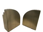 Modern Brushed Gold Metal Geometric Bookends Non-slip Set Of 2