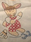 Vintage Baby Bibs Set Of 2  Hand Embroidered Bunny Rabbit Baby