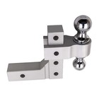Aluminum 6  Raise Drop 2  Receiver Adjustable Trailer Hook Dual Ball W  Lock