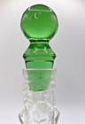 Vintage Green Glass Bottle Topper Decanter Stopper 3  Solid