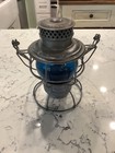 The Adams Westlake Co Vintage  Adlake No  250  Blue Glass Lantern  Pat d 1923