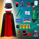 Kids Magic Kit With Magician Costume  Hat  Wand   Magic Tricks Set  Pretend Play