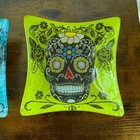 208park Skull Day Of The Dead Trays Dishes Candy Bowl Catch All 2 Blue Green
