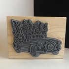 Stampendous Santa Cruising Rubber Stamp New Wood Mounted Lrg