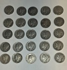 Lot Of 25 Mercury Dimes Mixed Dates 90  Silver