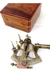 Collectable Antique Nautical Brass Astrolabe German Marine Sextant W wooden Box