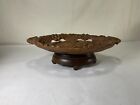 Vv20 Antique Circa 19th Century Beautiful Carved Musical Wooden Fruit Bowl