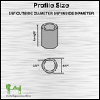 New Aluminum Spacer Bushing 5 8  Od X 3 8  Id--fits M10 Or 3 8  Bolts