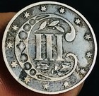 1861 Three Cent Silver Piece Trime 3c Type 3 Civil War Date Us Coin Cc28087
