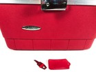 Vintage Forecast Red Travel Train Cosmetic Case Makeup W Key Mirror Luggage