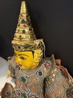 A Vintage Burmese Wooden Marionette Puppet With An Ornate Costume 