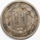 1868 Fine  f  Three Cent Nickel Coin 3c