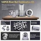 140 Rivet Nuts Metric Rivetnut Kit Aluminum Thread Insert M3 M4 M5 M6 M8 M10
