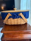 Longaberger 2009 Large  Rectangular Basket W  Lid  Liner  And Protector