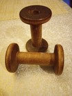 A  Pair Of 4 Inch Wooden Silk Spools